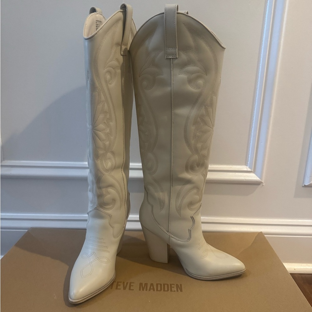 Steve Madden Ivory Heeled Boots